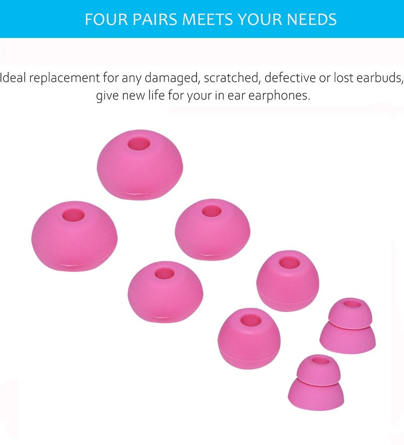 Sqrmekoko Replacement Silicone Eartips Earbuds Eargels for Beats by dr dre Powerbeats 3 Wireless Stereo Earphones (Pink) - Image 3